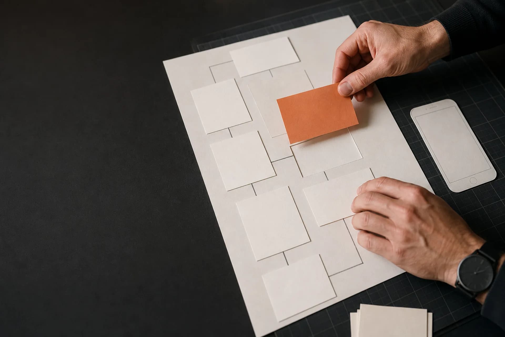 Une étape orange est remplacée dans un parcours matérialisé par des cartes papier